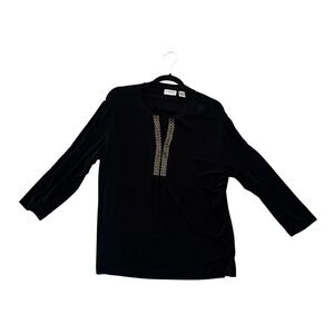 Chico's embellished black top women's 3 or XL
